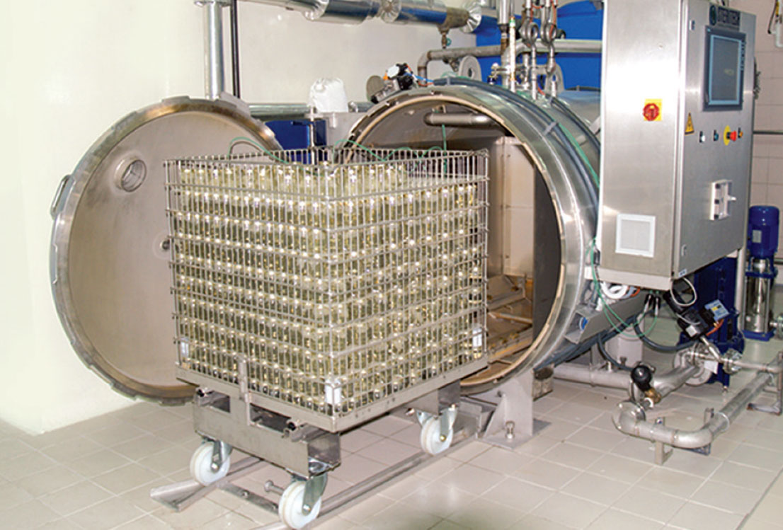 the end-product is sterilized for the second time